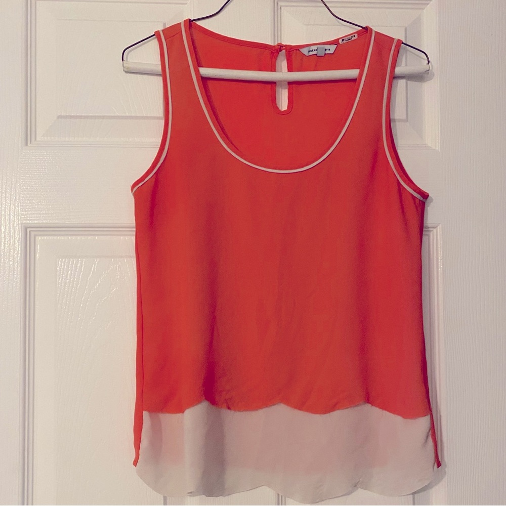 Orange chiffon tank